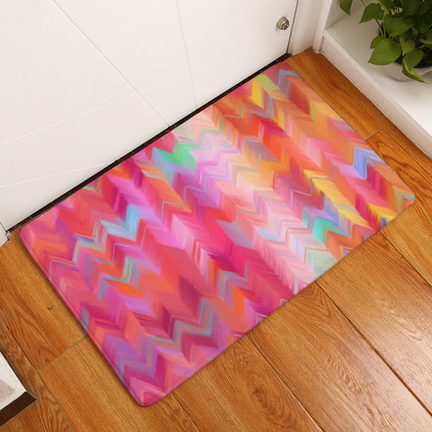 60x40cm Rainbow Front Door Floor Area Rug Mat Non-skid Doormat Bath Kitchen Mats 